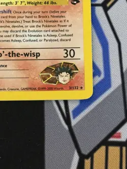Pokemon TCG Brock's Ninetales Gym Challenge Holo Card 3/132 2000 - Image 5
