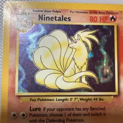 Ninetales 12/102 Holo Base Set - Pokemon Card - LP Ungraded Raw - Image 2