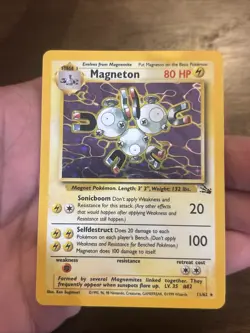 Magneton 11/62 HOLO Rare Fossil Set WOTC Vintage 1999 Pokemon Card Near Mint - Image 1
