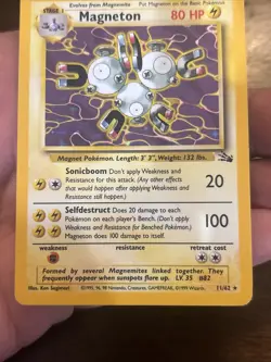 Magneton 11/62 HOLO Rare Fossil Set WOTC Vintage 1999 Pokemon Card Near Mint - Image 3