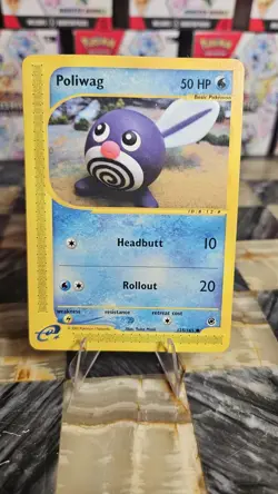 Pokemon Poliwag Expedition Base Set 125/165, Regular Card 2002 LP - Image 1