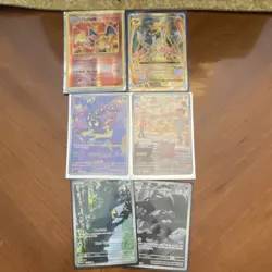 Pokemon 6 Card Lot - 4 Full Arts, 1 MCharizard EX, and 1 Reverse Holo Charizard - Image 1