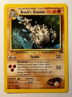 Brock's Graveler 34/132 Gym Challenge Pokemon Card NM Vintage - Image 1