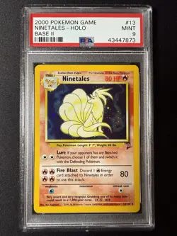 PSA 9 MINT Ninetales 2000 Base Set 2 13/130 Holo Graded Pokemon Card - Image 1