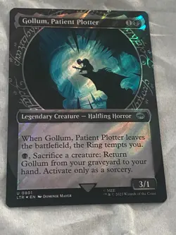 MTG Tales of Middle-Earth LOTR GOLLUM, PATIENT PLOTTER SHOWCASE SURGE FOIL #801 - Image 1