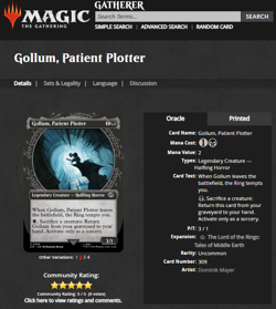 MTG Magic the Gathering Lord of the Rings LOTR Surge Foil Gollum Patient Plotter - Image 3