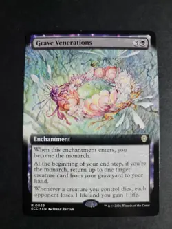 Grave Venerations (Extended Art) Rare MTG Lorwyn Eclipsed Commander - Image 1