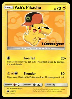 Pokemon TCG SM Promos #SM108 Ash's Pikachu NM - Image 1