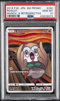 2018 POKEMON JPN SM PROMO MUNCH: A RETROSPECTIVE #290 ROWLET PSA 10 - Image 1