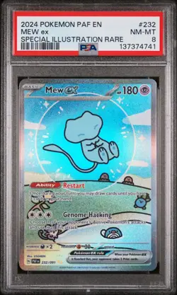 2024 POKEMON PALDEAN FATES 232 BUBBLE MEW ex SPECIAL ILLUSTRATION RARE PSA 8 - Image 1