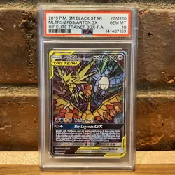 PSA 10 Pokemon 2019 Hidden Fates Moltres/Zapdos/Articuno GX Promo #SM210 - Image 1