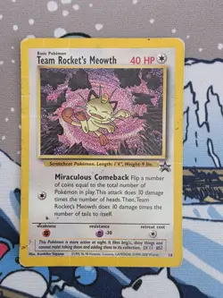 Team Rockets Meowth #18 - Black Star Promo WOTC Pokemon TCG - Image 1