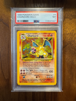 1999 POKEMON BASE SET UNLIMITED #4 CHARIZARD-HOLO PSA 7 (new cert!) - Image 1