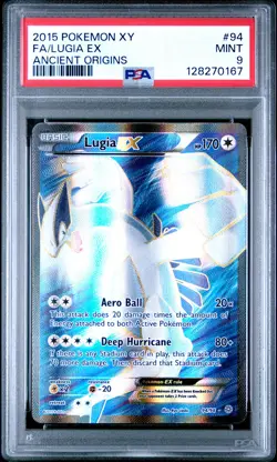 2015 POKEMON XY ANCIENT ORIGINS #94 FULL ART/LUGIA EX PSA 9 - Image 1
