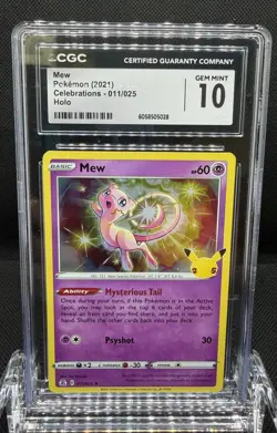 Pokemon Mew Celebrations Holo Rare #011 CGC 10 Gem Mint - Image 1