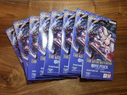 8 x One Piece OP14 - THE AZURE SEA’S SEVEN - Sleeved Blister Booster Packs Lot - Image 1