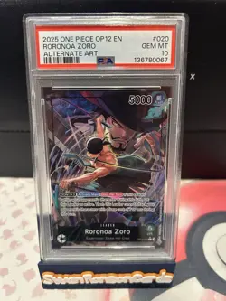 2025 One Piece Roronoa Zoro (020) (Alternate Art) OP12-020 PSA 10 - Image 1