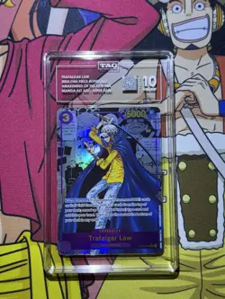 One piece CCG Trafalgar Law #OP05-069 Manga Rare TAG Gem Mint 10 💎 - Image 1