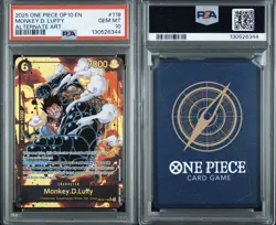 ONE PIECE OP10-ROYAL BLOOD ALTERNATE ART #118 MONKEY D. LUFFY PSA 10 - Image 3