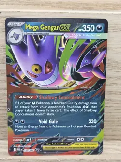 Mega Gengar ex 056/094 Me02: Phantasmal Flames Holo Pokemon Card TCG (24) - Image 1