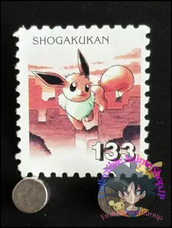 Eevee Pokemon Stamp Card Japanese Shogakukan Nintendo Game Anime TCG I - Image 1