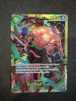Bandai One Piece Card Game Roronoa Zoro Wings Captain OP06-118 Secret Rare Foil - Image 1