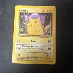 Pikachu 58/102 Unlimited Common Base Set Pokemon Card D8 - Image 1
