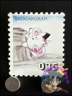 Clefairy Pokemon Stamp Card Japanese Shogakukan Nintendo Game Anime TCG I - Image 1