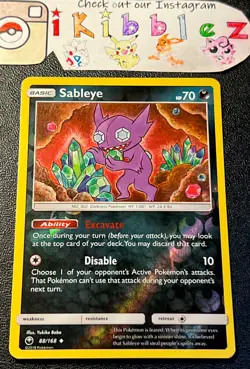SABLEYE 88/168 NM Reverse Holo Crystal Gem Cave Pokemon Card. Free Tracked Ship! - Image 1
