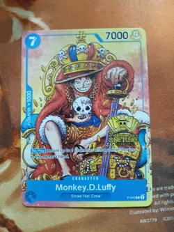 One Piece Monkey D Luffy P-043 Stamped Promo Card 2nd Anniversary English LP - Image 1