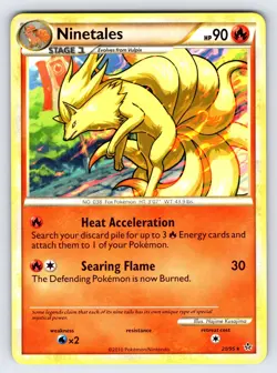 Ninetales 20/95 2010 Unleashed Set Pokemon Card TCG Nintendo Non Holo Rare - VLP - Image 1