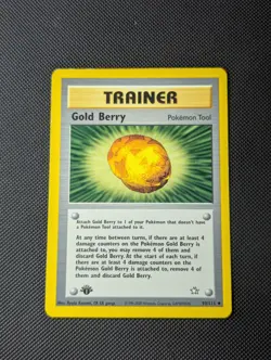 Gold Berry 1st Edition Trainer Card Neo Genesis 93/111 Heavily Played - Image 1