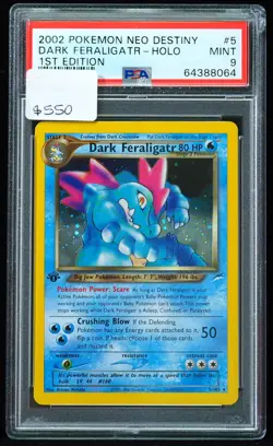 2002 Dark Feraligatr #5 1st Edition PSA 9 Pokemon Card - Image 1
