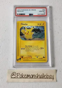 Pikachu 84/144 - Skyridge Set *PSA 10 - Gem MINT* Non Holo Pokemon Card - Image 1