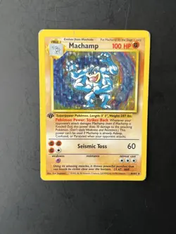 Pokemon TCG Machamp Base Set 1st Edition Holo Rare Card 8/102 - Image 1