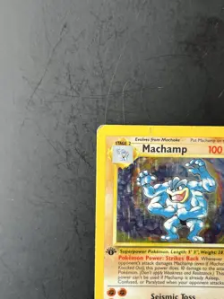 Pokemon TCG Machamp Base Set 1st Edition Holo Rare Card 8/102 - Image 2
