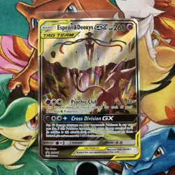 Pokemon TCG Espeon & Deoxys GX SM240 Black Star Promo Holo NM/M Condition - Image 1