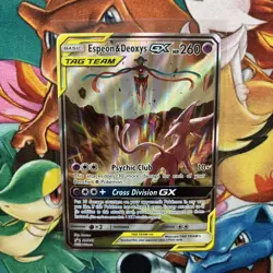 Pokemon TCG Espeon & Deoxys GX SM240 Black Star Promo Holo NM/M Condition - Image 3