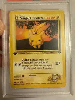 2000 Pokemon - 1st Edition Lt. Surge’s Pikachu Gym Challenge 84/132 PSA 9 Mint! - Image 3