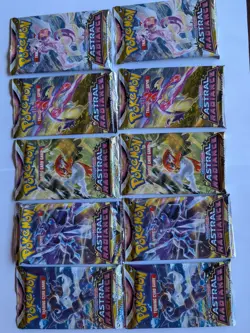 LOT OF 10 POKEMON ASTRAL RADIANCE FACTORY SEALED BOOSTER PACK PACKS ALL 5 ART - Image 1