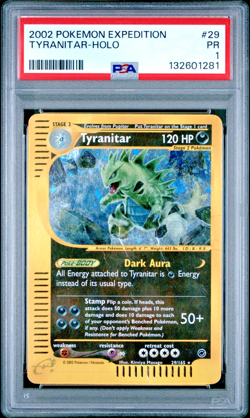 PSA 1 2002 Expedition Tyranitar Holo Foil Rare 29/165 WOTC E-Reader Pokemon - Image 1