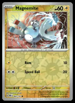 MAGNEMITE 063/197 COMMON OBSIDIAN FLAMES POKEMON - Image 1