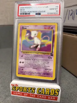 2000 Pokemon Black Star Promo-Pokemon League Mew #8 - PSA 10 GEM MINT - Image 1