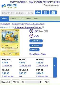 Pokemon Pikachu Light Played LP 120/147 Platinum Supreme Victors 2009 - Image 4