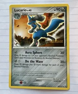 POKEMON TCG DIAMOND AND PEARL LUCARIO PRERELEASE STAMPED 53/127 - Image 1