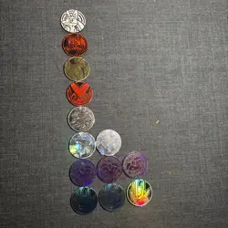 Pokemon TCG Reflective Holo Coins Lot of 13 Coins Different Types of Coins - Image 1
