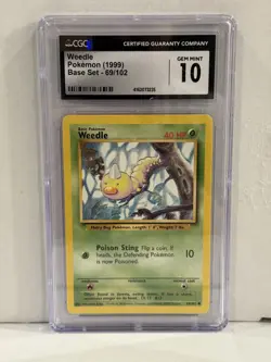1999 Pokemon Weedle Base Set - 69/102 CGC 10 Gem Mint - Image 1