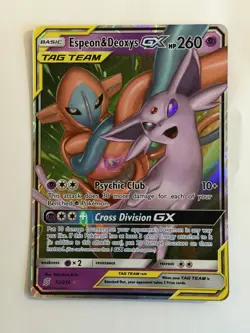 Espeon and Deoxys GX 72/236 Pokemon TCG Unified Minds Tag Team Ultra Rare - NM - Image 1