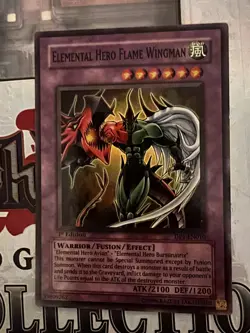 Elemental Hero Flame Wingman DP1-EN010 Super Rare 1st Edition Yu-Gi-Oh TCG - Image 3
