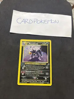 Pokemon Card Houndoom 4/75- Set Neo Discovery -Holo-eng-Swirl-good! - Image 1